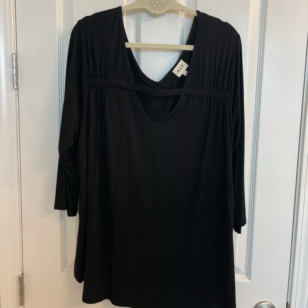 HIP black 3/4 sleeve blouse 2X